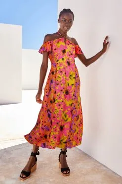 Next Off Shoulder Halter Summer Dress