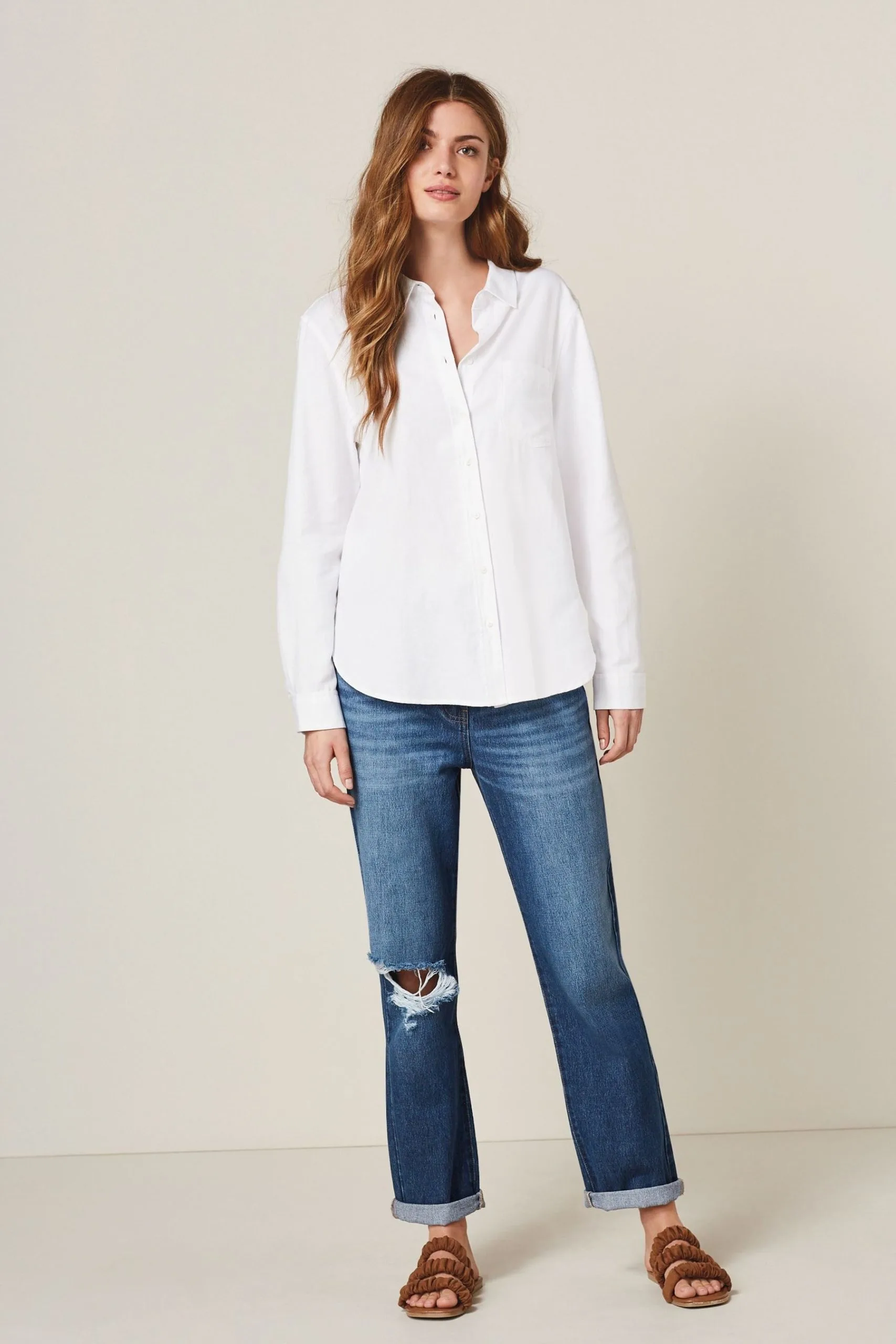 Next Casual Boyfriend Cotton Shirt 4 Next Casual Boyfriend Cotton Shirt - Image 2