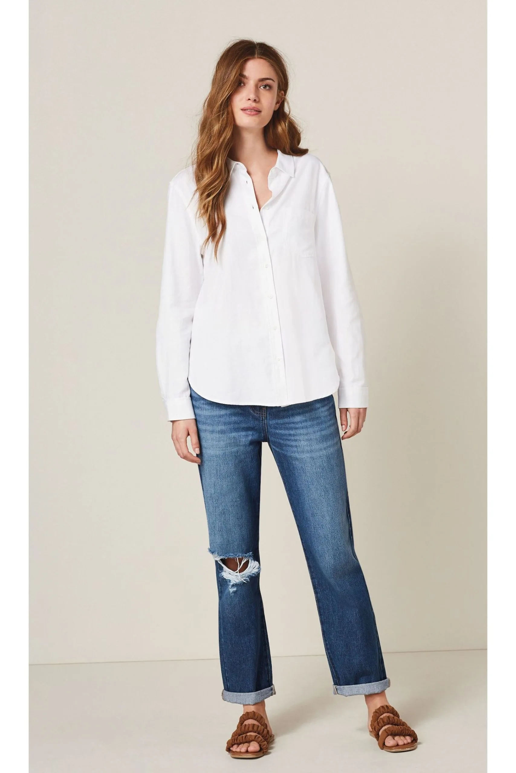 Next Casual Boyfriend Cotton Shirt 7 Next Casual Boyfriend Cotton Shirt - Image 5