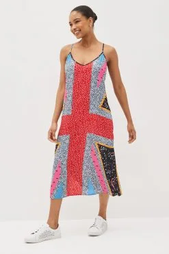 Next Blue Coronation Racer Back V-Neck Midi Slip Summer Dress