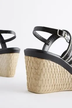 Next Black Forever Comfort Square Toe Bling Wedges -Women's Shirts & Blouses Sales 606846s3