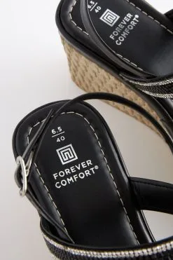 Next Black Forever Comfort Square Toe Bling Wedges -Women's Shirts & Blouses Sales 606846s4