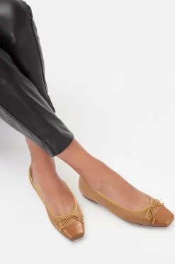 Next Forever Comfort® Leather Square Toe Ballerina Forever Comfort Shoes