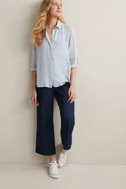 Next Blue And White Stripe Long Sleeve Smart Shirt -Women's Shirts & Blouses Sales 915782s4