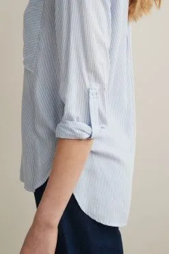 Next Blue And White Stripe Long Sleeve Smart Shirt -Women's Shirts & Blouses Sales 915782s5