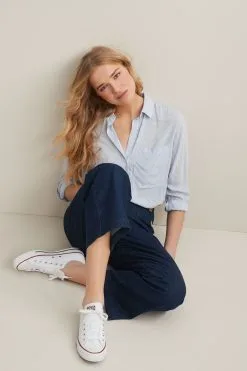 Next Blue And White Stripe Long Sleeve Smart Shirt -Women's Shirts & Blouses Sales 915782s6