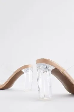 Next Clear Forever Comfort Vinyl Block Heel Mules -Women's Shirts & Blouses Sales A05710s5