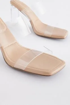 Next Clear Forever Comfort Vinyl Block Heel Mules -Women's Shirts & Blouses Sales A05710s7