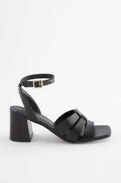 Next Signature Leather Weave Block Heel Sandals -Women's Shirts & Blouses Sales A1C888s4