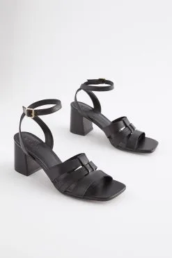 Next Signature Leather Weave Block Heel Sandals -Women's Shirts & Blouses Sales A1C888s5