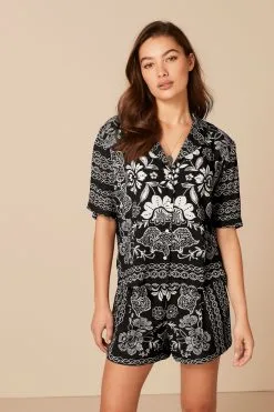 Next Revere Collar Short Sleeve Shirt