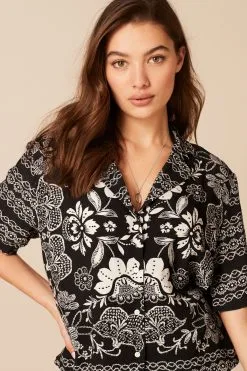 Next Revere Collar Short Sleeve Shirt -Women's Shirts & Blouses Sales A34794s4