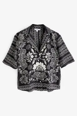 Next Revere Collar Short Sleeve Shirt -Women's Shirts & Blouses Sales A34794s5