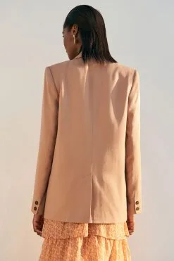 Next Taupe Brown Relaxed Fit Sheen Blazer -Women's Shirts & Blouses Sales A42 368s3