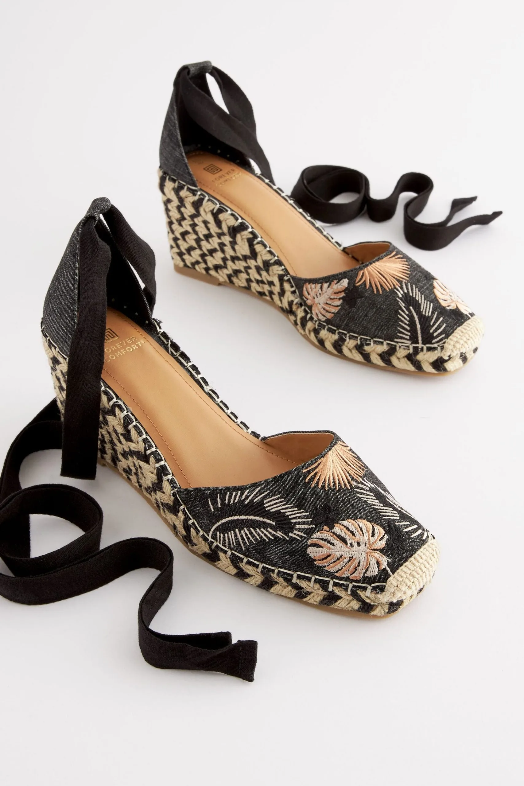 Next Forever Comfort® Wrap Square Toe Wedges 4 Next Forever Comfort® Wrap Square Toe Wedges - Image 2