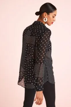 Next Long Sleeve Print Sheer Shirt -Women's Shirts & Blouses Sales C00 097s3