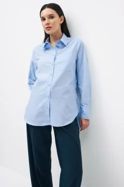 Next Long Sleeve Cotton Formal Shirt With Pocket -Women's Shirts & Blouses Sales C00896s3