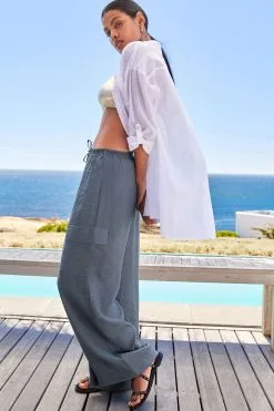 Next Wide Leg Utility Trousers With Pockets