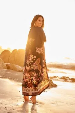 Next Orange Myleene Klass Floral Longline Kimono -Women's Shirts & Blouses Sales C03816s3