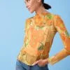 Next APOH Vincent Van Gogh Yellow Sunflower Long Sleeve Mesh Top -Women's Shirts & Blouses Sales C04 490s