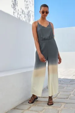 Next Grey/ Cream Ombré Tie Dye Strappy Jumpsuit -Women's Shirts & Blouses Sales C04 741s4
