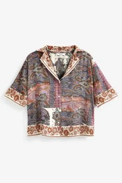 Next Revere Collar Short Sleeve Shirt 11 Next Revere Collar Short Sleeve Shirt -Women's Shirts & Blouses Sales C05 679s5