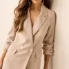 Next Natural Textured Double Breasted Blazer -Women's Shirts & Blouses Sales C05 925s