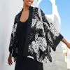 Next Black/White Floral Kimono -Women's Shirts & Blouses Sales C07 965s