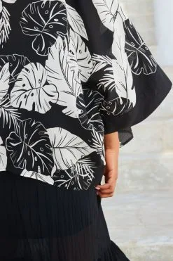 Next Black/White Floral Kimono -Women's Shirts & Blouses Sales C07 965s3