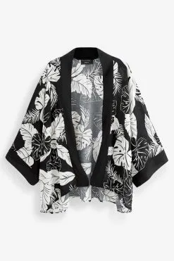 Next Black/White Floral Kimono -Women's Shirts & Blouses Sales C07 965s7
