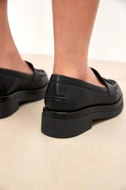 Next Black Forever Comfort® Leather Tassel Crepe Effect Chunky Loafer Shoes -Women's Shirts & Blouses Sales C10 731s4