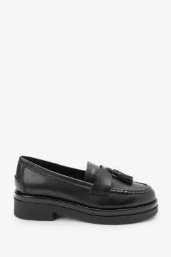 Next Black Forever Comfort® Leather Tassel Crepe Effect Chunky Loafer Shoes -Women's Shirts & Blouses Sales C10 731s5