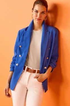 Next Button Detail Double Breasted Blazer