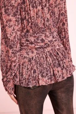 Next Pleated Long Sleeves V-Neck Top -Women's Shirts & Blouses Sales C14 807s4