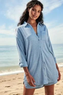 Next Long Sleeve Crinkle Texture Pocket Shirt -Women's Shirts & Blouses Sales C18 822s3
