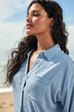 Next Long Sleeve Crinkle Texture Pocket Shirt -Women's Shirts & Blouses Sales C18 822s4