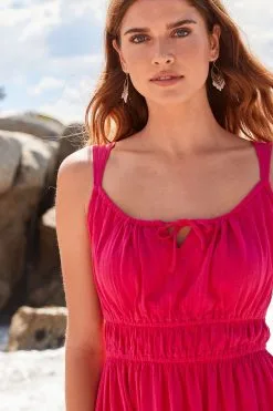 Next Strappy Cami Tie Crinkle Texture Midi Dress -Women's Shirts & Blouses Sales C19 024s3