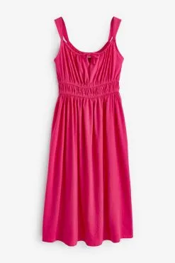 Next Strappy Cami Tie Crinkle Texture Midi Dress -Women's Shirts & Blouses Sales C19 024s4