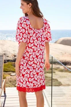 Next Square Neck Short Sleeve Broderie Trim Dress -Women's Shirts & Blouses Sales C20 998s3