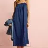 Next Strappy Cami Shirred Midi Dress -Women's Shirts & Blouses Sales C23 434s