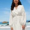 Next White Long Sleeve Broderie Summer Dress 1 Next White Long Sleeve Broderie Summer Dress -Women's Shirts & Blouses Sales C24 357s