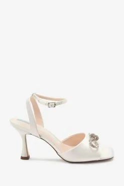 Next Ivory Forever Comfort® Wedding Sparkle Bow Trim Bridal Sandals -Women's Shirts & Blouses Sales C24 499s6