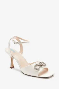Next Ivory Forever Comfort® Wedding Sparkle Bow Trim Bridal Sandals -Women's Shirts & Blouses Sales C24 499s7
