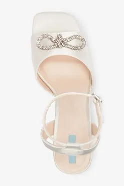 Next Ivory Forever Comfort® Wedding Sparkle Bow Trim Bridal Sandals -Women's Shirts & Blouses Sales C24 499s8
