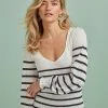 Next Button Cuff Sweetheart Neck Knit Top -Women's Shirts & Blouses Sales C25 179s