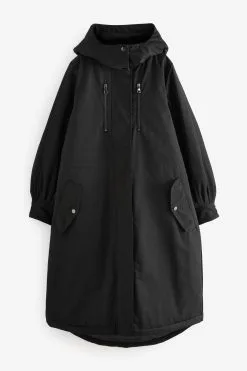 Next Black Shower Resistant Glam Hooded Parka -Women's Shirts & Blouses Sales C25 721s5