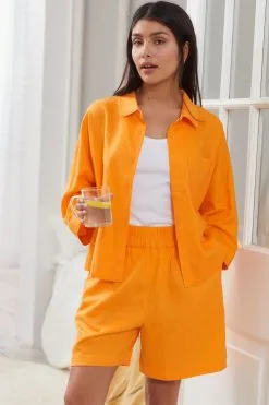 Next Linen Blend Button Through Top