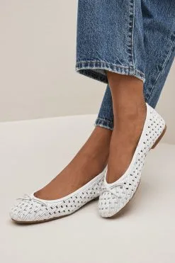 Next Forever Comfort® Leather Weave Ballerina Shoes