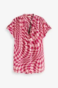 Next Overhead Longline Short Sleeve V-Neck Blouse 11 Next Overhead Longline Short Sleeve V-Neck Blouse -Women's Shirts & Blouses Sales C28 102s5