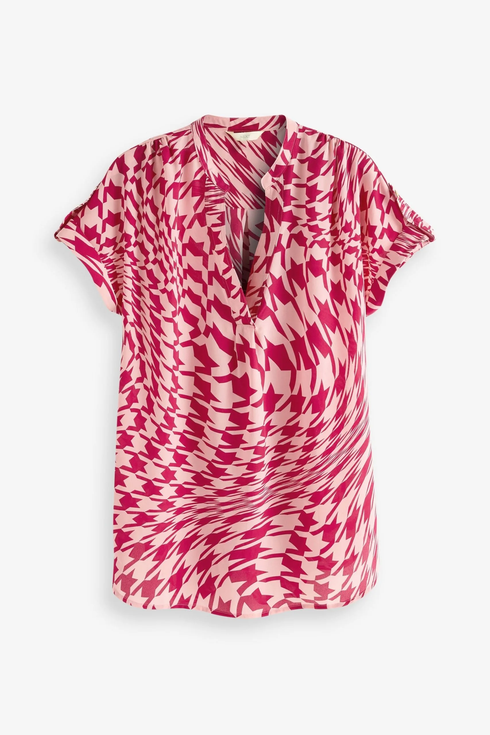 Next Overhead Longline Short Sleeve V-Neck Blouse 7 Next Overhead Longline Short Sleeve V-Neck Blouse - Image 5